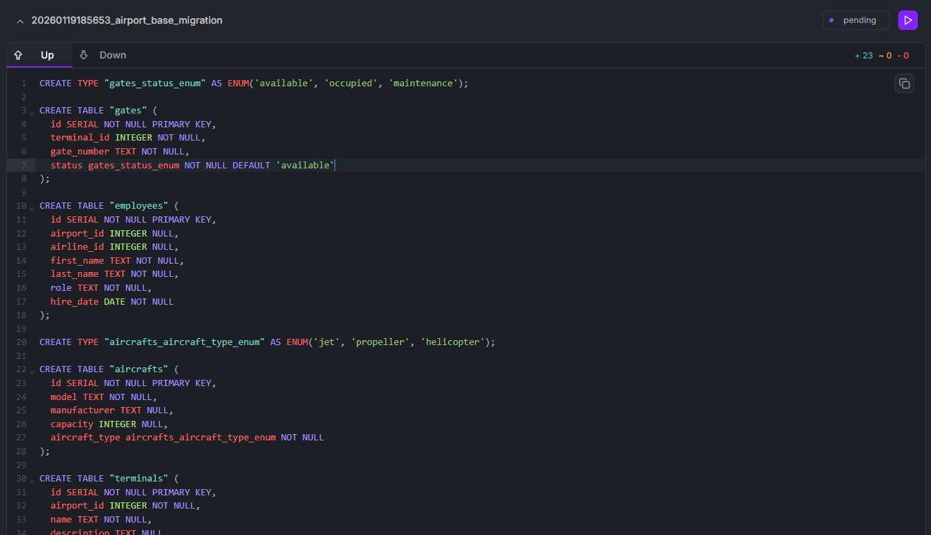 StackRender - Generate database migrations for PostgreSQL, MySQL, MariaDB, and SQLite