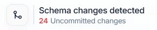 Automatic database schema change detection showing differences between schema versions.